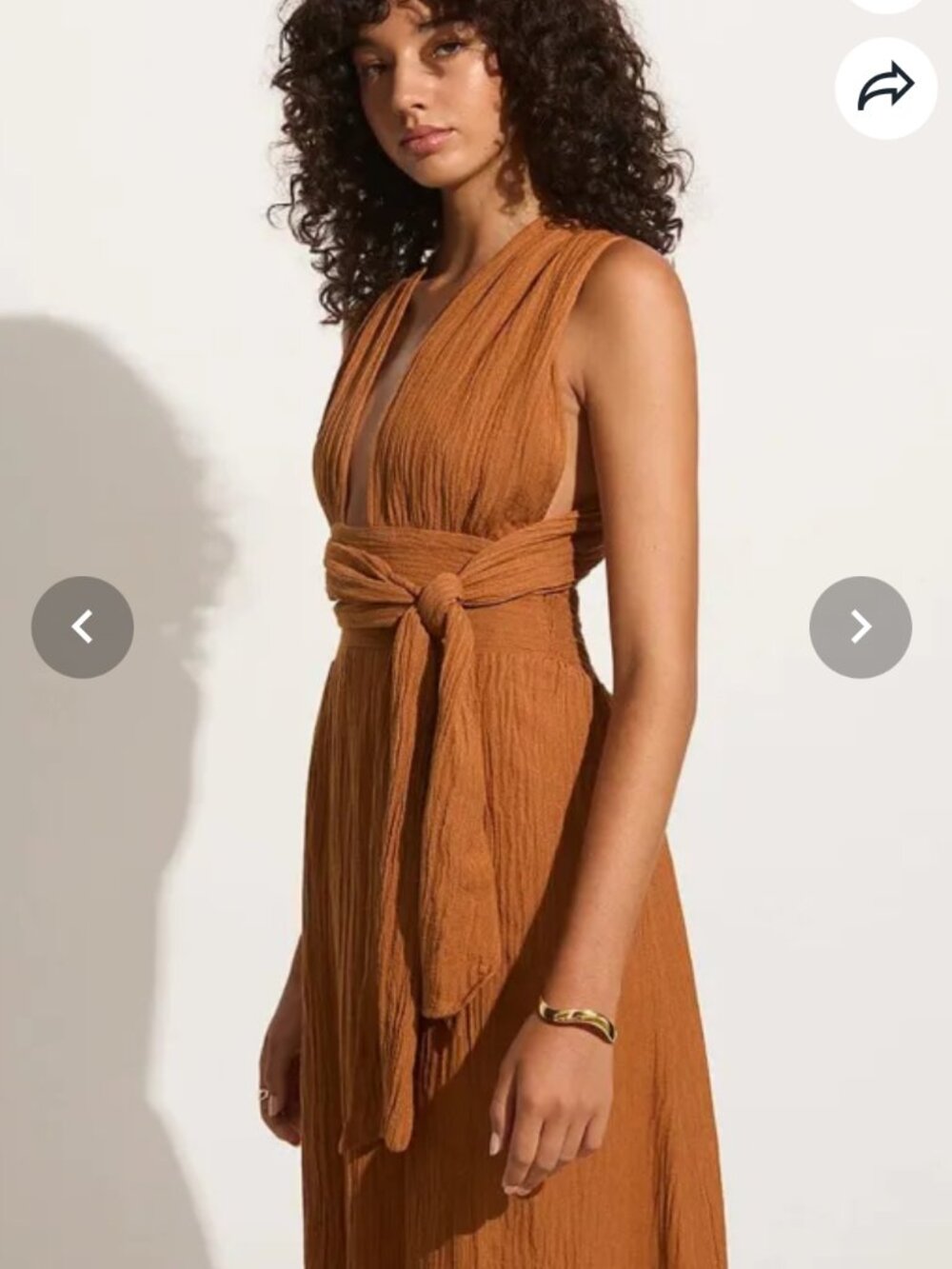 NWT Faithfull The Brand - Tropiques Maxi Dress, Caramel/Brown XS